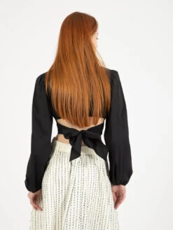 Patrizia Pepe Camicia Cropped In Misto Cotone Nera 7 Patrizia Pepe Camicia Cropped In Misto Cotone Nera -Couture per Lei patrizia pepe camicia cropped in misto cotone nera3