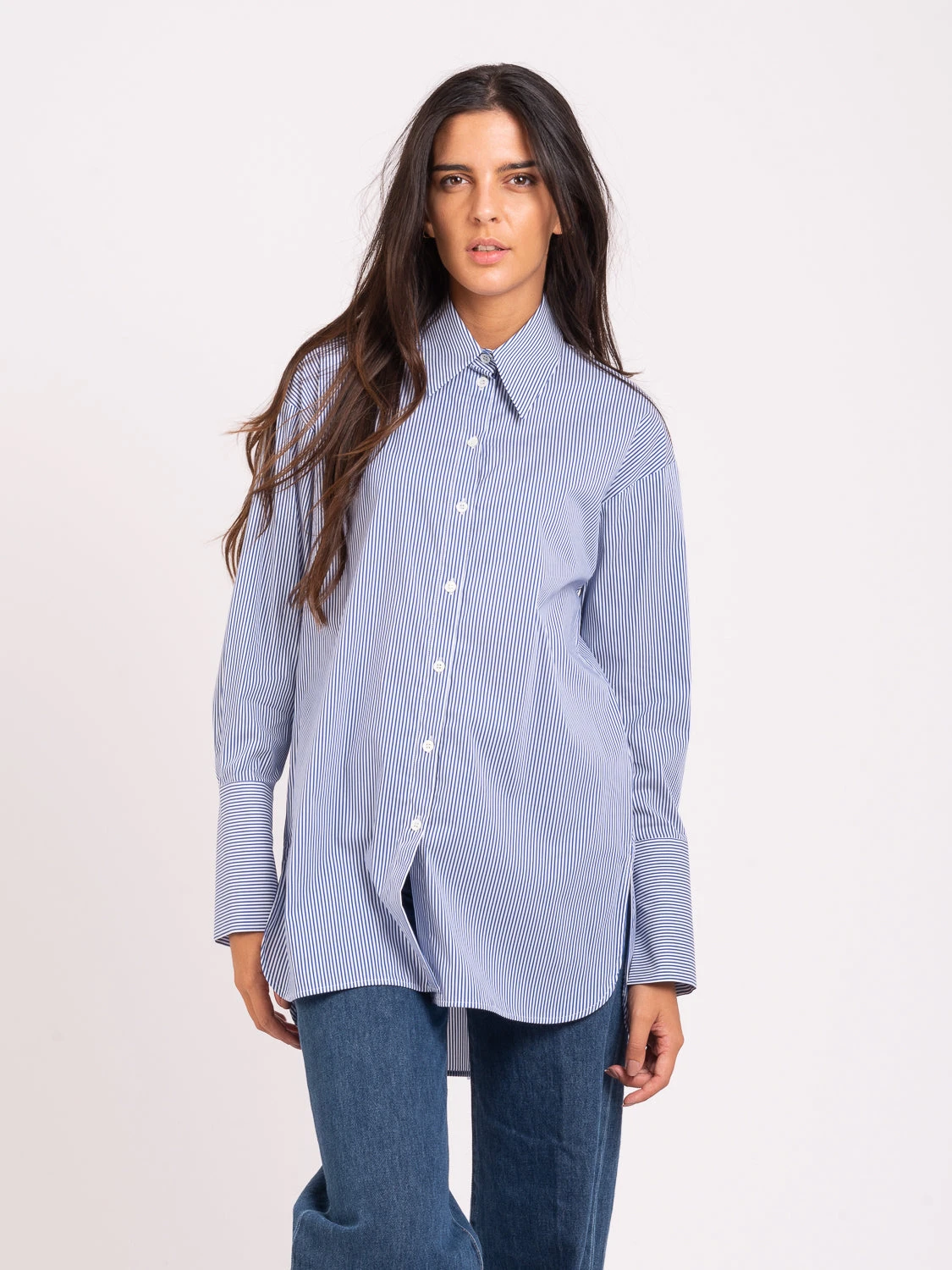 Patrizia Pepe Camicia Parade Stripers Blu / White 3 Patrizia Pepe Camicia Parade Stripers Blu / White