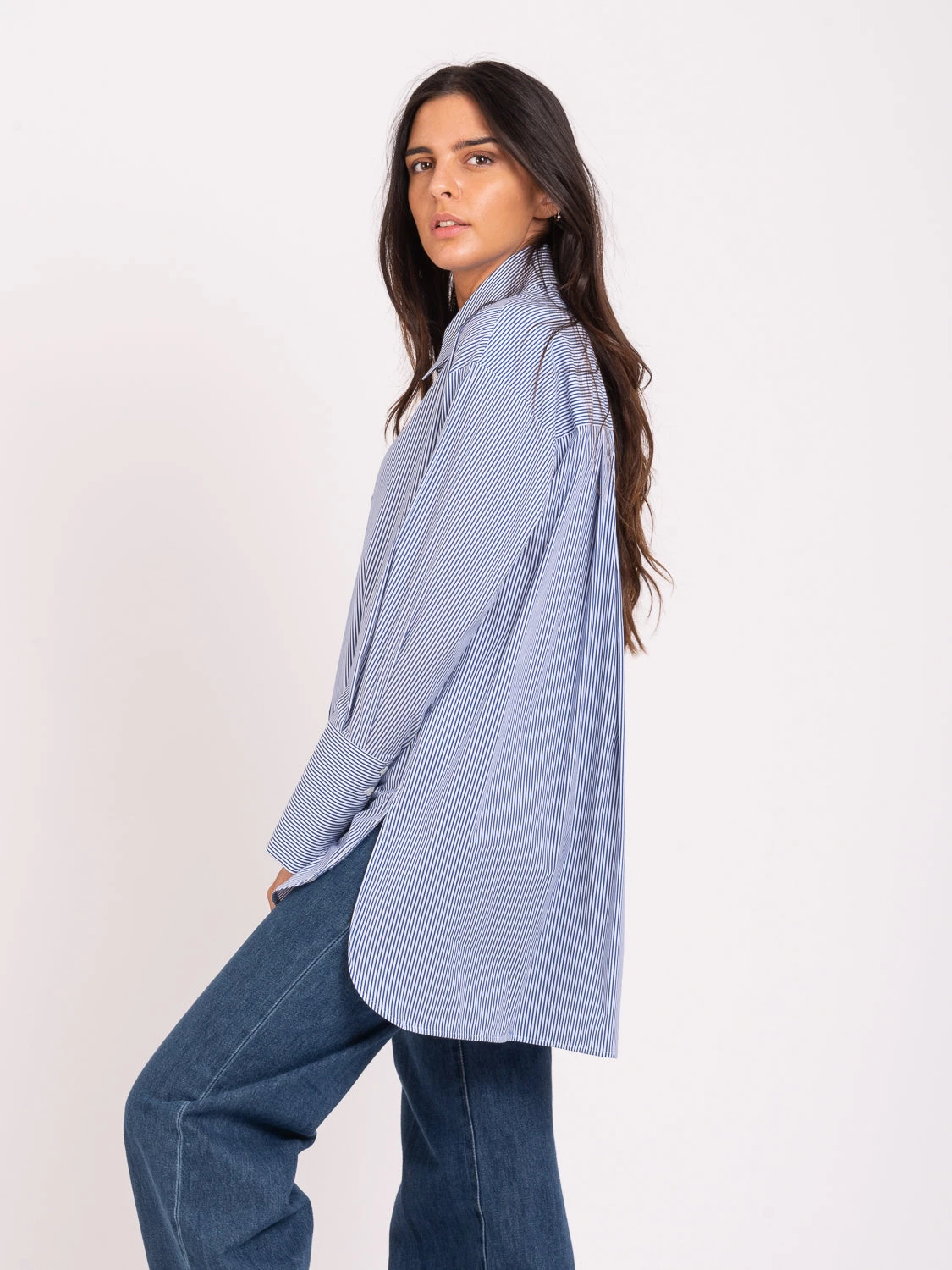 Patrizia Pepe Camicia Parade Stripers Blu / White 4 Patrizia Pepe Camicia Parade Stripers Blu / White - Image 2