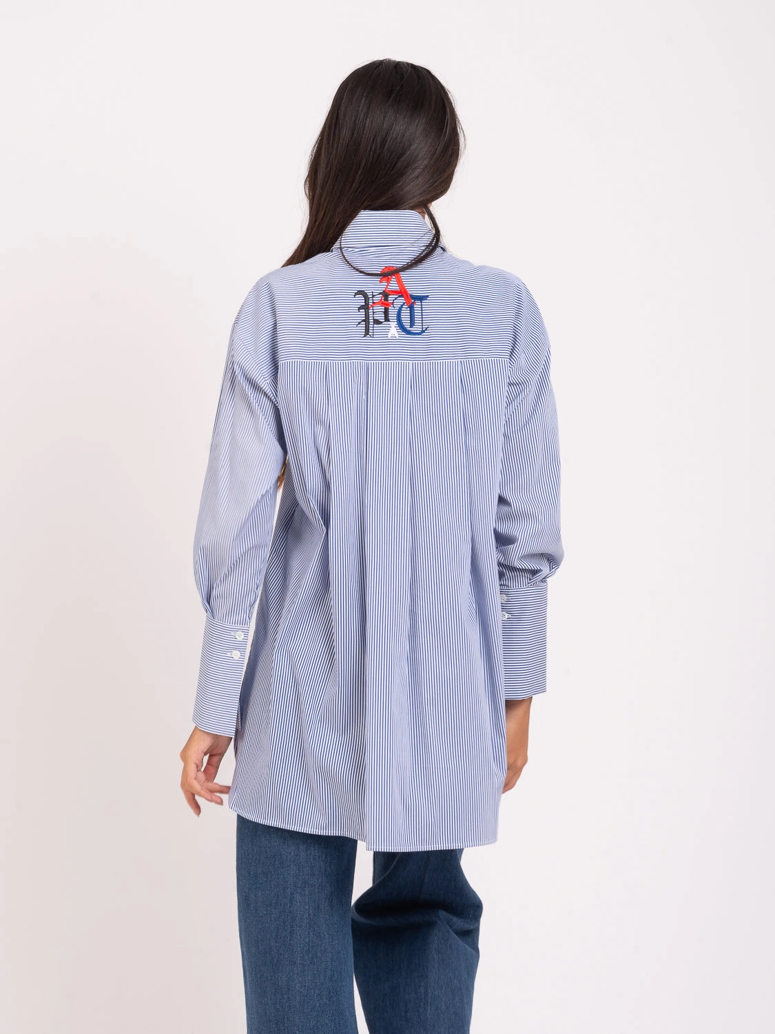 Patrizia Pepe Camicia Parade Stripers Blu / White 5 Patrizia Pepe Camicia Parade Stripers Blu / White - Image 3