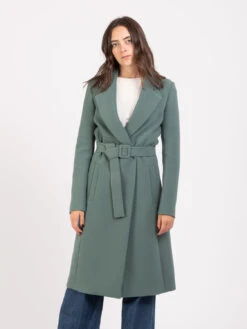 Patrizia Pepe Cappotto Essential Screen Gray Con Cintura