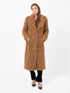Patrizia Pepe Cappotto Fluffy Chipmunk Brown
