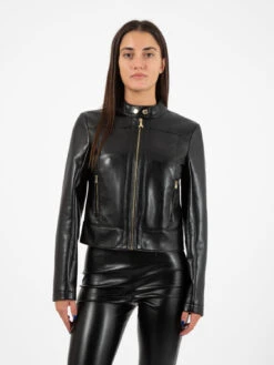 Patrizia Pepe Giacca In Ecopelle Nera