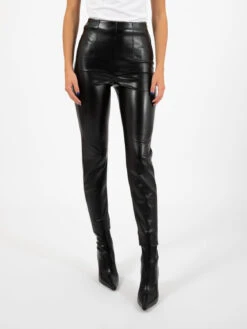 Patrizia Pepe Pantaloni Skinny In Ecopelle Nera