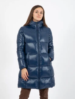 SAVE THE DUCK Piumino Lungo Luck17 Ines Hooded Ink Blue