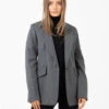 Blazer Mayra In Flanella Grigio Melange -Couture per Lei semicouture blazer mayra in flanella grigio melange1