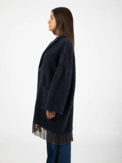 Cappotto Sigmund Spinato Blu / Monk -Couture per Lei semicouture cappotto sigmund spinato blu monk3