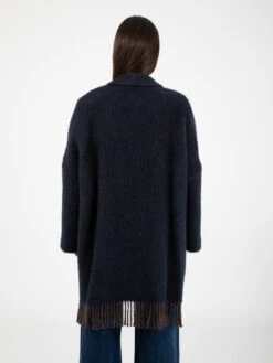 Cappotto Sigmund Spinato Blu / Monk -Couture per Lei semicouture cappotto sigmund spinato blu monk4