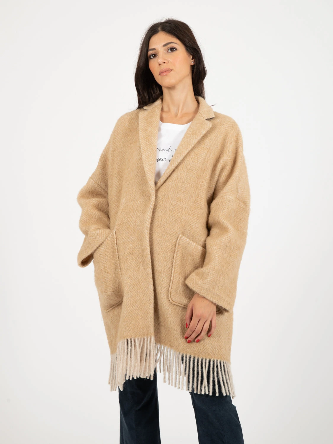 Cappotto Sigmund Spinato Crema / Miele 3 Cappotto Sigmund Spinato Crema / Miele