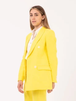 Blazer Doppiopetto Limone In Lino