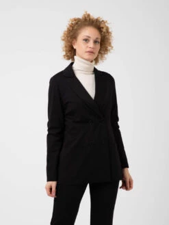 Blazer Doppiopetto Nero Taglio Vivo