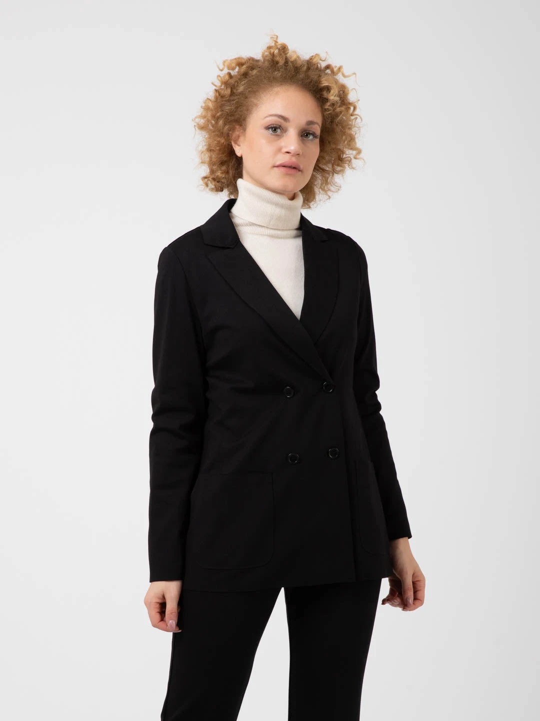 Blazer Doppiopetto Nero Taglio Vivo 3 Blazer Doppiopetto Nero Taglio Vivo