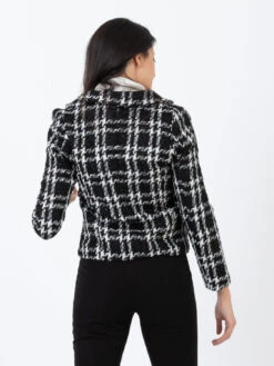 Blazer Doppiopetto Tweed Nero / Bianco -Couture per Lei stimm blazer doppiopetto tweed nero bianco3