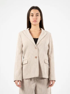 Blazer In Velluto A Coste Naturale