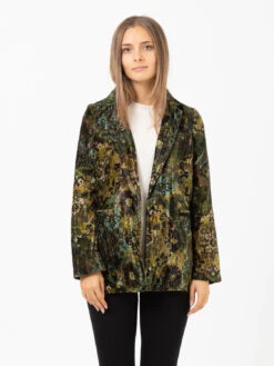 Blazer In Velluto Fantasia Verde