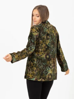 Blazer In Velluto Fantasia Verde -Couture per Lei stimm blazer in velluto fantasia verde3