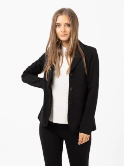 Blazer Monopetto Nero Con Pinces