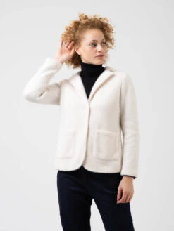 Blazer Morbido Peloso Panna