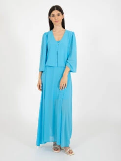 Camicetta Coprispalle Turchese Con Bottone Strass