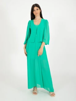 Camicetta Coprispalle Verde Con Bottone Strass