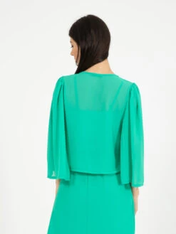 Camicetta Coprispalle Verde Con Bottone Strass -Couture per Lei stimm camicetta coprispalle verde con bottone strass3