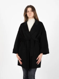 Cappotto Corto Amber Con Fusciacca Nero