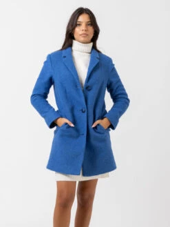Cappotto Ampolla Lana Cotta Blu Royal