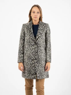 Cappotto Corinne Maculato Nero / Bianco