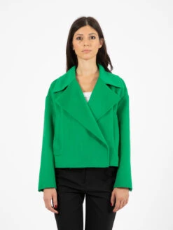 Cappotto Corto Scarlett In Lana Verde