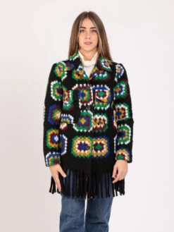 Cappotto Ginevra Crochet Nero