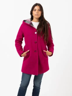 Cappotto Lungo In Lana Cotta Fuxia
