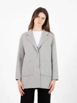 Cappotto Monopetto Scarlett In Lana Grigio