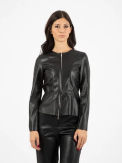 Giacca Ecopelle Sfiancata Nero