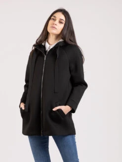 Giacca Neoprene Collo Alto Nero / Bianco