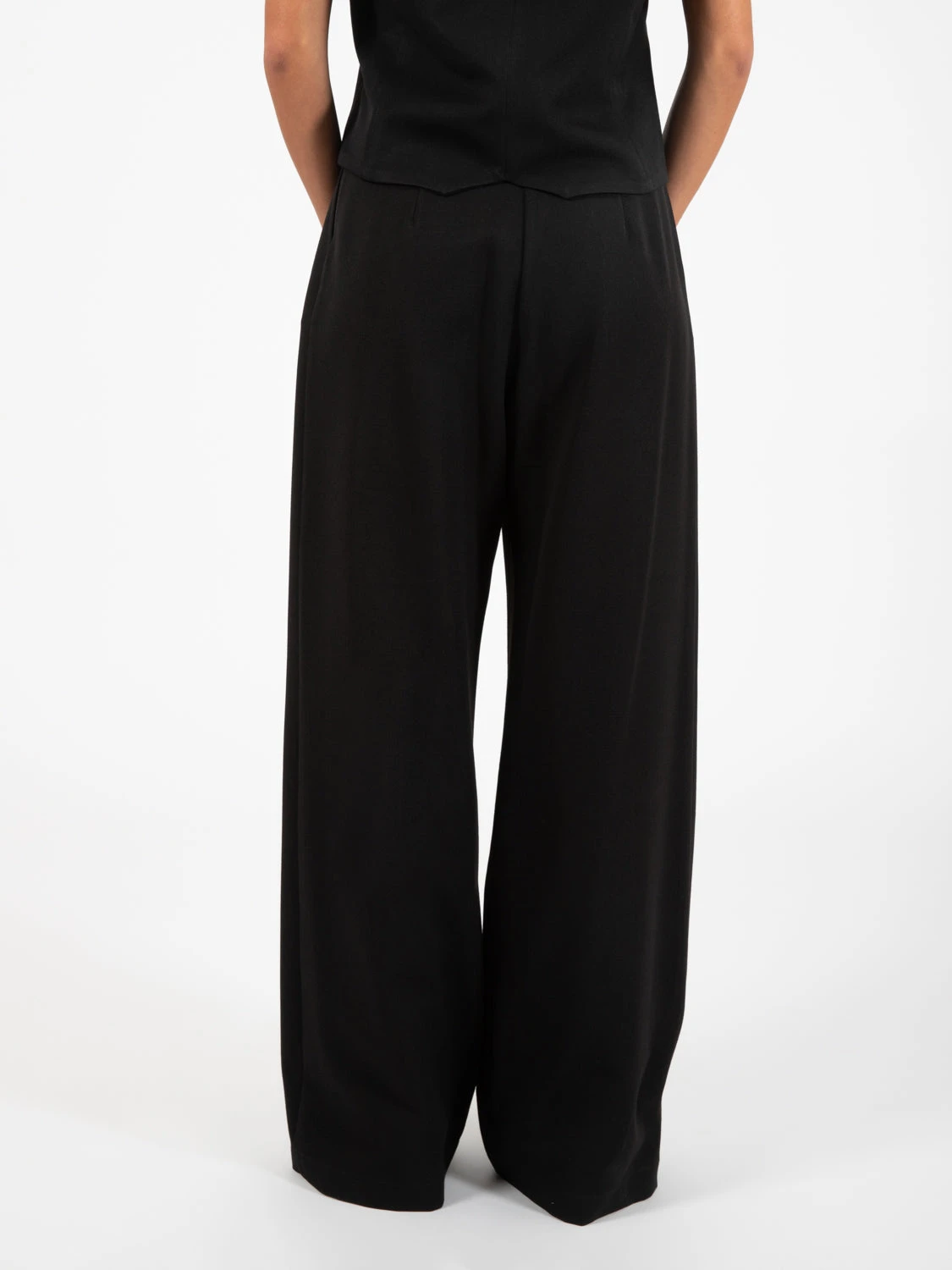 Pantalone A Palazzo Con Doppia Pence Nero 5 Pantalone A Palazzo Con Doppia Pence Nero - Image 3