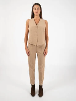 Pantaloni A Sigaretta Flanella Cammello -Couture per Lei stimm pantaloni a sigaretta flanella cammello1