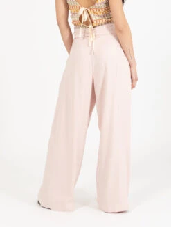 Pantaloni Palazzo Con Cintura Rosa -Couture per Lei stimm pantaloni palazzo con cintura rosa3