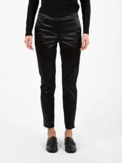 Pantaloni Skinny In Raso Nero