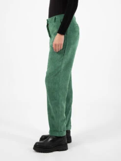 Pantaloni Velluto Coste Con Risvolto Verde -Couture per Lei stimm pantaloni velluto coste con risvolto verde2