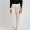 Pantaloni Vita Arricciata Panna Con Risvolto -Couture per Lei stimm pantaloni vita arricciata panna con risvolto1
