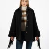 Cappotto Corto Con Frange Nero -Couture per Lei t coat cappotto corto con frange nero1