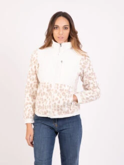 The North Face Giacca Denali 2 Leopard Silver Grey / Gardenia White