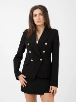 Vicolo Blazer Corto Doppiopetto Nero