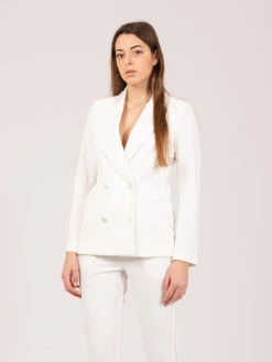 Vicolo Blazer Doppiopetto Bianco Con Punte