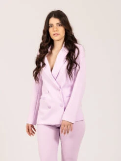 Vicolo Blazer Doppiopetto Lilla Con Punte