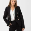 Vicolo Blazer Nero Doppiopetto Con Bottoni Decorati