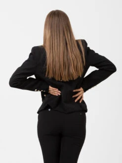 Vicolo Blazer Nero Doppiopetto Con Bottoni Decorati -Couture per Lei vicolo blazer nero doppiopetto con bottoni decorati4