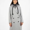 Vicolo Cappotto Doppiopetto Con Gilet Piuma Grigio -Couture per Lei vicolo cappotto doppiopetto con gilet piuma grigio2