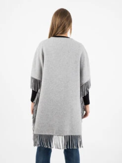 Vicolo Cappotto In Lana Con Frange Grigio Melange -Couture per Lei vicolo cappotto in lana con frange grigio melange3