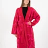 Vicolo Cappotto In Maglia Logo Lettering Rosso / Fuxia -Couture per Lei vicolo cappotto in maglia logo lettering rosso fuxia1